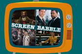 The orange Screen Babble television, featuring images from Black Mirror, The Wire, Star Trek: Strange New Worlds, and Best Interests, as discussed in episode 30 (Credit: NationalWorld Graphics)