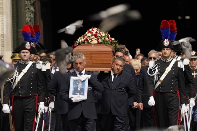 Former Italian PM Silvio Berlusconi was laid to rest with a state funeral on 14 June 2023. (Credit: Getty Images)