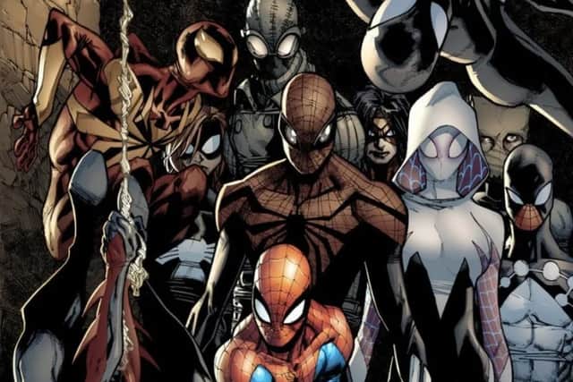 Some of the other Spider-Members of the greater Spider-Verse, introduced in both animated Sony Spider-Man movies (Credit: Marvel)
