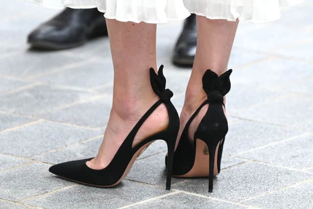 LONDON, ENGLAND - JUNE 20: Catherine, Princess of Wales, shoe detail, attends the reopening of the National Portrait Gallery on June 20, 2023 in London, England. (Photo by Stuart C. Wilson/Getty Images)