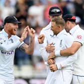 Joe Root celebrates catching out Alex Carey in final day at Edgbaston