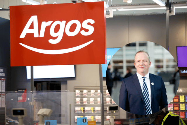 Simon Roberts (inset), the CEO for Sainsbury's, who acquired Argos in 2016 (Credit: Argos/Sainsbury's)
