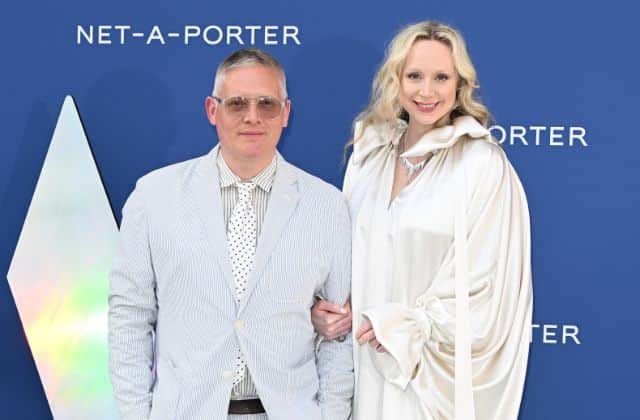 LONDON, ENGLAND - JUNE 21: Giles Deacon and Gwendoline Christie arrives at the V&A 2023 Summer Party at The V&A on June 21, 2023 in London, England. (Photo by Jeff Spicer/Getty Images)