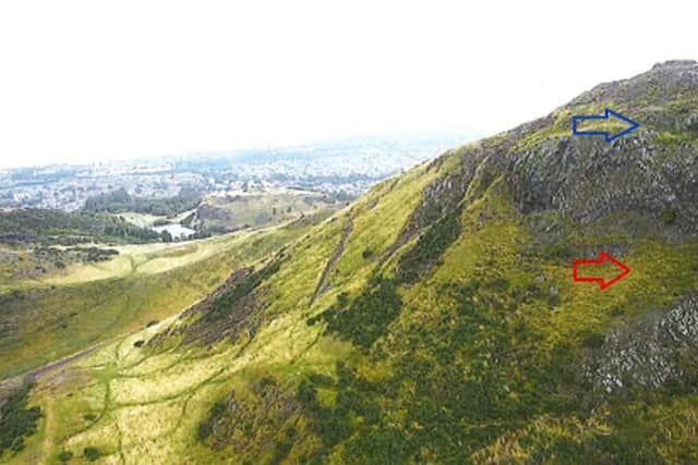 Arthur’s Seat in Edinburgh showing the fall area of Fawziyah Javed (Photo: The Crown Office and Procurator Fiscal Service handout / PA)