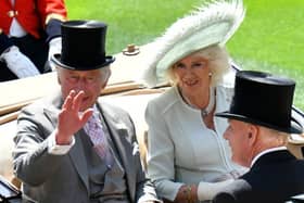  King Charles III and Queen Camilla attend day three of Royal Ascot 2023 at Ascot Racecourse on June 22, 2023 in Ascot, England. (Photo by Kirstin Sinclair/Getty Images for Royal Ascot)