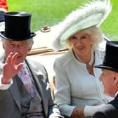  King Charles III and Queen Camilla attend day three of Royal Ascot 2023 at Ascot Racecourse on June 22, 2023 in Ascot, England. (Photo by Kirstin Sinclair/Getty Images for Royal Ascot)