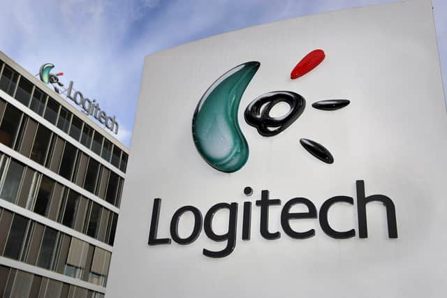 The logo of the Swiss computer control devices manufacturer Logitech is seen in front of the company offices, 18 January 2007 in Morges. (Photo credit should read FABRICE COFFRINI/AFP via Getty Images)