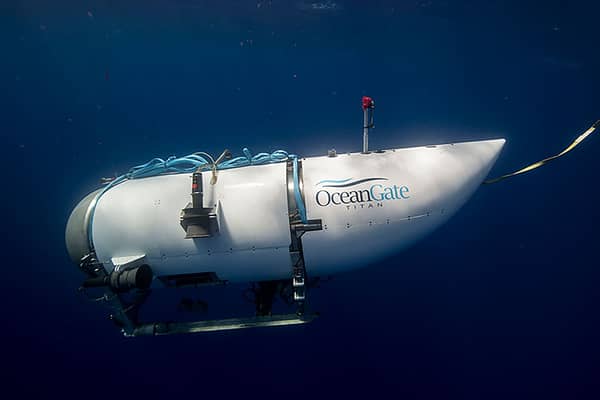 Handout photo issued by OceanGate Expeditions of their submersible vessel named Titan. Credit: OceanGate Expeditions/PA Wire