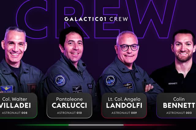 The passengers that will be aboard the planned 'Galactic 01' flight taking place this week (Credit: Virgin Galactic)