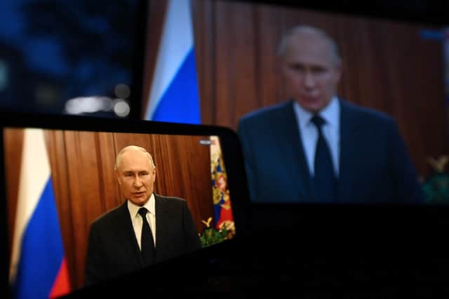 Vladimir Putin has addressed the Russian public for the first time since the attempted rebellion in Moscow (Credit: AFP via Getty Images)