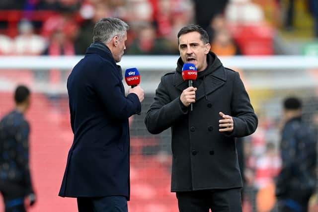 Gary Neville is best known for his career as a football pundit with Sky. (Getty Images)