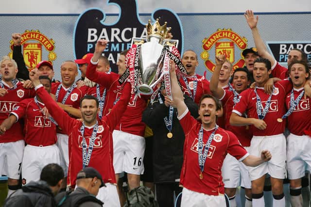 Gary Neville lifted eight Premier League titles at Manchester United. (Getty Images)