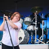 Lewis Capaldi performs on the Pyramid Stage on Day 4 of Glastonbury Festival 2023 on June 24, 2023 in Glastonbury, England. The Glastonbury Festival of Performing Arts sees musicians, performers and artists come together for three days of live entertainment. (Photo by Leon Neal/Getty Images)