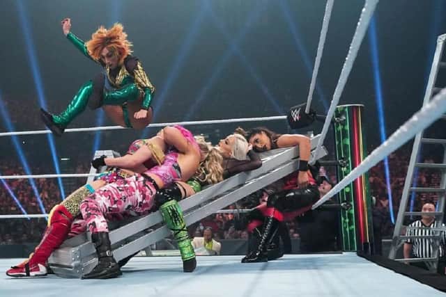 Just a glimpse of the carnage that is the WWE Money in the Bank ladder match (Credit: WWE)
