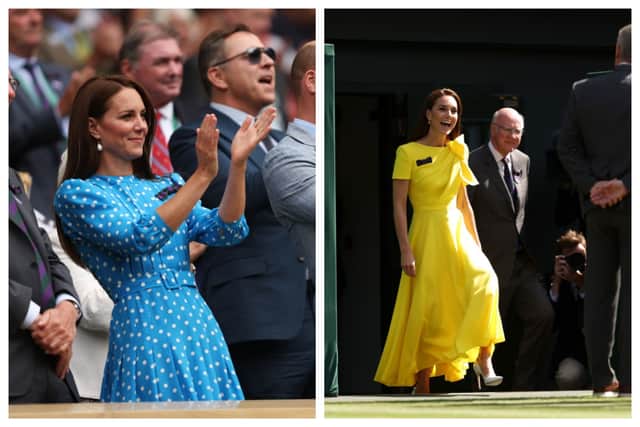 Catherine, Princess of Wales opted for dopamine dressing when it came to Wimbledon 2022. Photographs by Getty