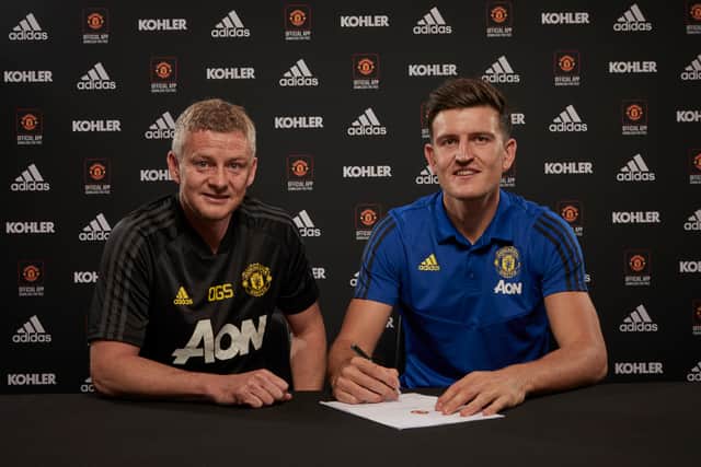 Harry Maguire was signed from Leicester for £80 million. (Getty Images)