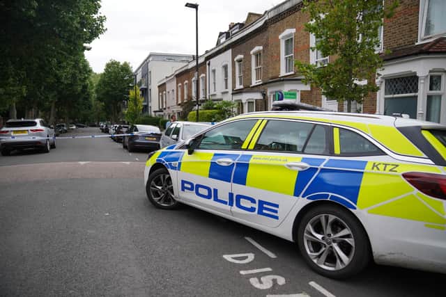 Police activity in Elthorne Road, Islington, London. Picture: Lucy North/PA Wire 