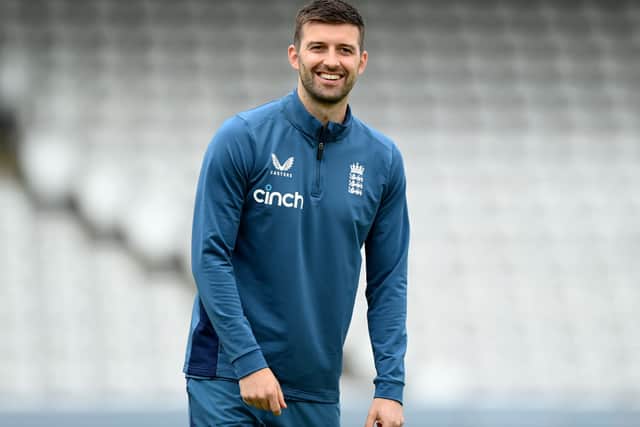 Mark Wood during a nets session at Lord’s ahead of second Ashes Test match