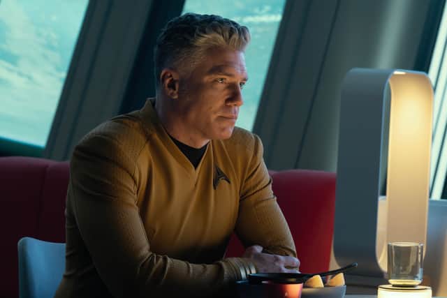 Anson Mount as Captain Christopher Pike in Star Trek: Strange New Worlds (Credit: Michael Gibson/Paramount+)