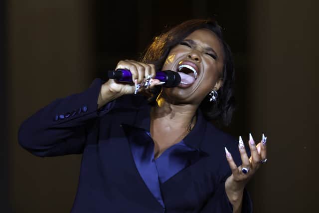 Jennifer Hudson performs during a Juneteenth concert on the South Lawn of the White House on June 13, 2023 in Washington, DC. The White House hosted the concert to mark the nation's newest federal holiday that was established in 2021. (Photo by Alex Wong/Getty Images)