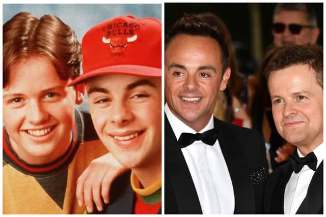 Ant & Dec in Byker Grove and now (Image: BBC and Getty)