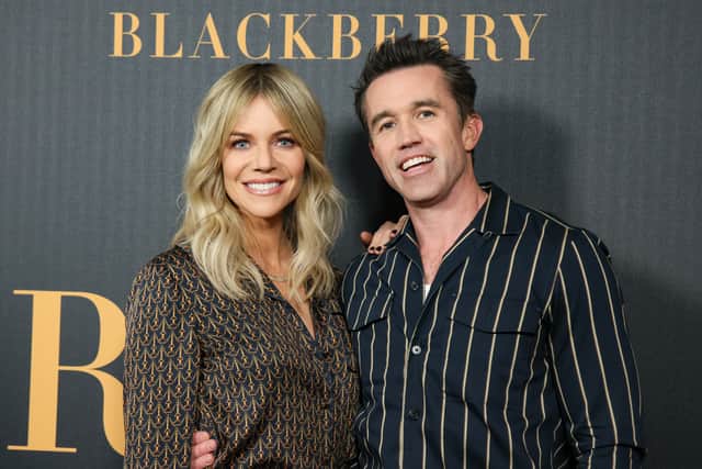 (L-R) Kaitlin Olson and Rob McElhenney attend the Los Angeles premiere of "Blackberry" at The London West Hollywood at Beverly Hills on May 10, 2023 in West Hollywood, California. (Photo by Rodin Eckenroth/Getty Images)