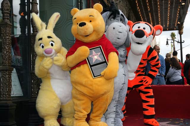 (L-R) Rabbit, Winnie The Pooh, Eeyore and Tigger pose for photos as Winnie The Pooh receives a star on the Hollywood Walk of Fame in front of the El Capitan Theatre on April 11, 2006 in Los Angeles, California.  (Photo by Michael Buckner/Getty Images)