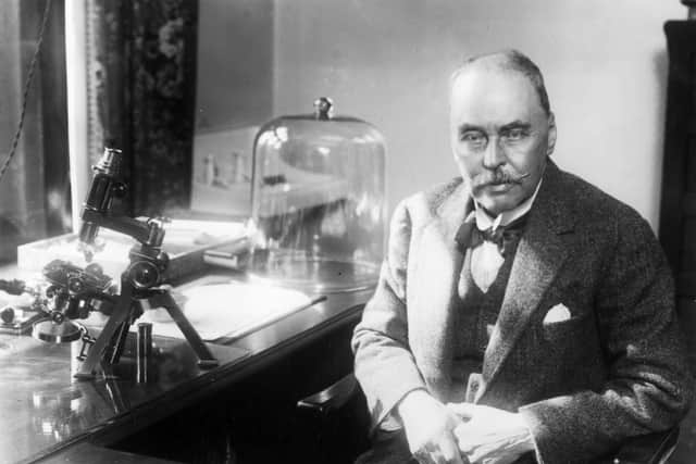 Sir Ronald Ross, director-in-chief of the Ross institute and Hospital for Tropical Diseases. The Institute was supported entirely by voluntary contributions from the tea, rubber and sugar industries.  (Photo by Topical Press Agency/Getty Images)