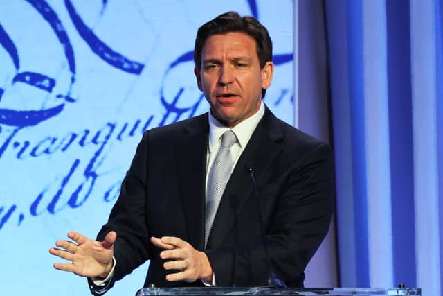 Republican presidential candidate Florida Gov. Ron DeSantis speaks during the Moms for Liberty Joyful Warriors national summit at the Philadelphia Marriott Downtown on June 30, 2023 in Philadelphia, Pennsylvania. (Photo by Michael M. Santiago/Getty Images)