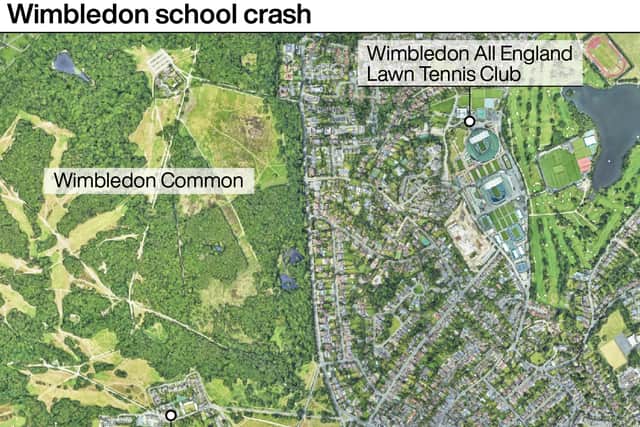 Where the Wimbledon school crash took place (Image: PA Wire)