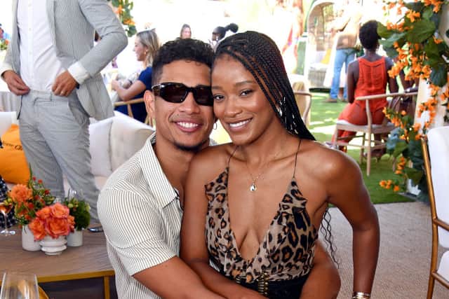 Darius Jackson and Keke Palmer attend the Veuve Clicquot Polo Classic Los Angeles at Will Rogers State Historic Park on October 02, 2021 in Pacific Palisades, California. (Photo by Gregg DeGuire/Getty Images)