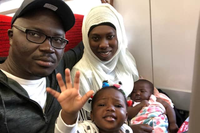 Aboubacarr Drammeh with his wife Fatoumatta Hydara and their children Naeemah Drammeh, aged one, and Fatimah Drammeh, aged three (Nottinghamshire Police)