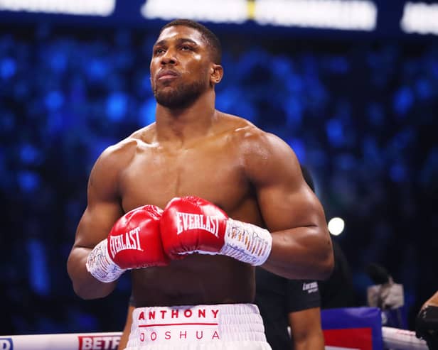 Anthony Joshua ahead of his win over Jermaine Franklin in April 2023