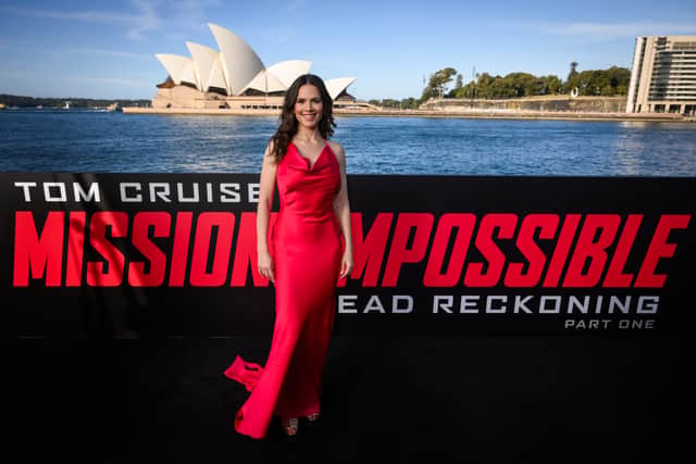 SYDNEY, AUSTRALIA - JULY 02: Hayley Atwell attends a photocall in support of "Mission: Impossible - Dead Reckoning Part One" at the Overseas Passenger Terminal on July 02, 2023, in Sydney, Australia. (Photo by James Gourley/Getty Images for Paramount Pictures)