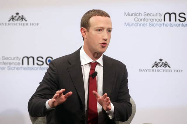 Facebook founder and CEO Mark Zuckerberg speaks during a panel talk at the 2020 Munich Security Conference (MSC) on February 15, 2020 in Munich, Germany. The annual conference brings together global political, security and business leaders to discuss pressing issues, which this year include climate change, the US commitment to NATO and the spread of disinformation campaigns. (Photo by Johannes Simon/Getty Images)