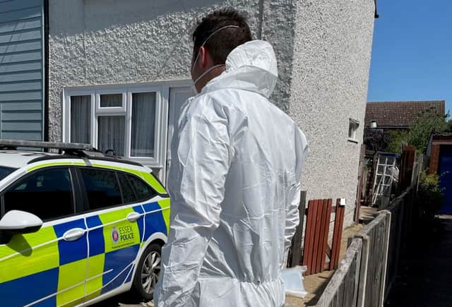 Police at the Baxter home in Colchester. Picture: Essex Police/PA Wire