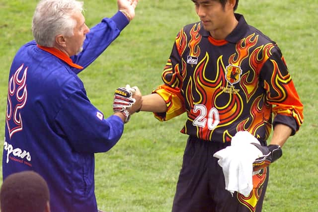 Goalkeeper Yoshikatsu Kawaguchi at Toulouse Stadium after the 1998 Soccer World Cup Group H match between Argentina and Japan.  (Photo by JEAN-LOUP GAUTREAU/AFP via Getty Images)