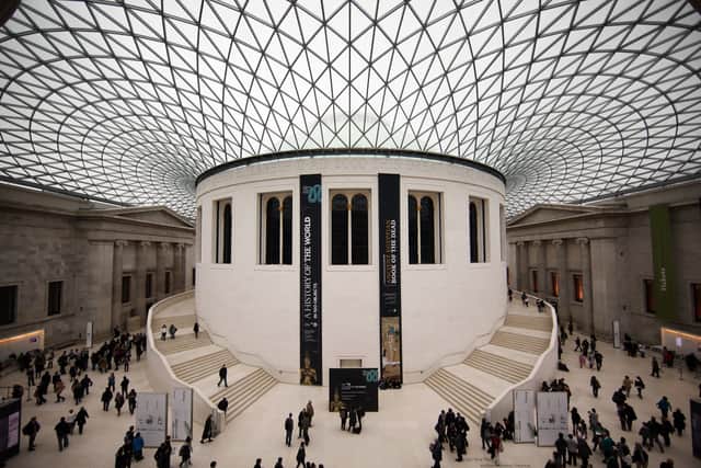 Visitors walk in The Great Court of The British Museum on February 22, 2011 in London, England. (Photo by Peter Macdiarmid/Getty Images)