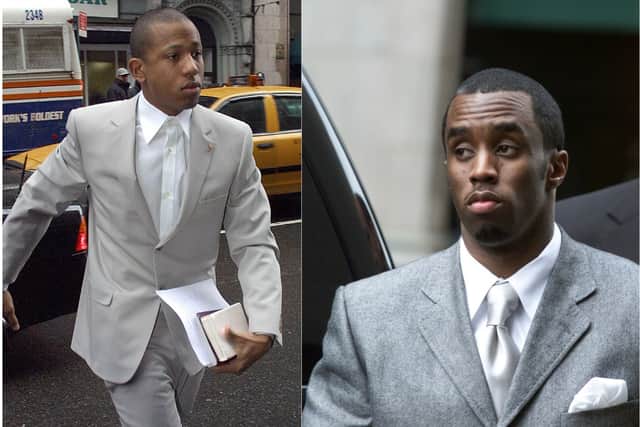 Jamal 'Shyne' Barrow (L) and Sean 'Diddy' Combs (R) during their trial