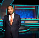 Amol Rajan on the University Challenge set (Credit: BBC/Lifted Entertainment/Ric Lowe)