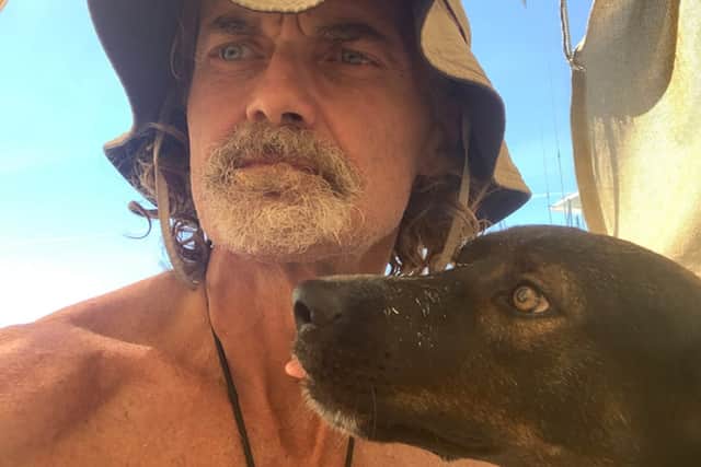 Tim Shaddock and his dog have been rescued in the Pacific Ocean after surviving by drinking rain water and eating raw fish for months. (Nine news)