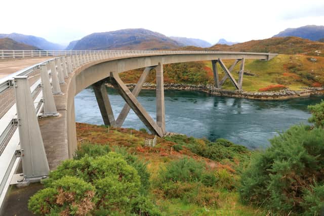 Kylesku Bridge - taken from the start of the armco barrier north side of the bridge