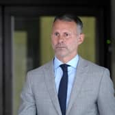 MANCHESTER, ENGLAND - AUGUST 17: Ryan Giggs leaves Manchester Crown Court with his legal team on August 17, 2022 in Manchester, England. The former Manchester United midfielder and manager of Welsh national team is facing charges of using coercive and controlling behaviour against an ex-girlfriend, and of assaulting her sister in an incident in November 2020. He denies the charges. (Photo by Christopher Furlong/Getty Images)