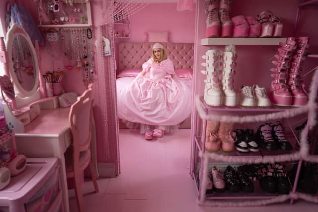 Self proclaimed real life Barbie Katie Loveday, who models her clothes, house and more on the iconic doll. Photo by Tom Maddick/SWNS