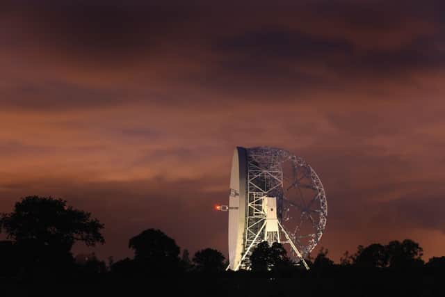 The Lovell Telescope listens to the night sky for radio signals from space at Jodrell Bank on June 22, 2011 in Holmes Chapel, England. Jodrell Bank Centre for Astrophysics and it's world famous Lovell Telescope is on the shortlist of Britain's submission for Unesco World Heritage Site status. (Photo by Christopher Furlong/Getty Images)