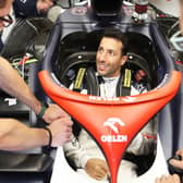 Daniel Ricciardo tries out his new seat in AlphaTauri ahead of Hungarian Grand Prix