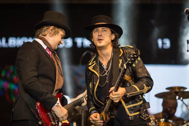 UK musicians Pete Doherty (L) and Carl Barat perform with their band The Libertines at the annual Clockenflap music festival in the Kowloon district of Hong Kong on November 29, 2015. (Photo: ANTHONY WALLACE/AFP via Getty Images)