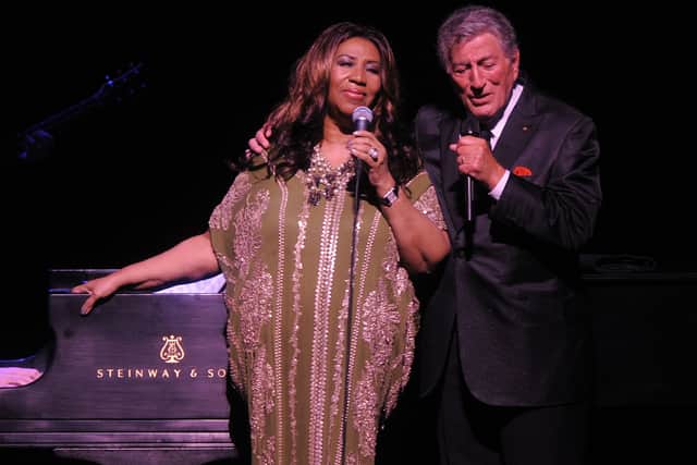 Aretha Frankin and Tony Bennett collaborated in 2011 for his album 'Duets II'. (Credit: Getty Images)