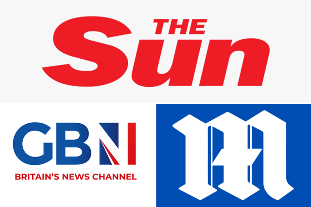 The Sun (top), GB News (bottom left), Daily Mail (bottom right) - Credit: The Sun, Daily Mail, GB News