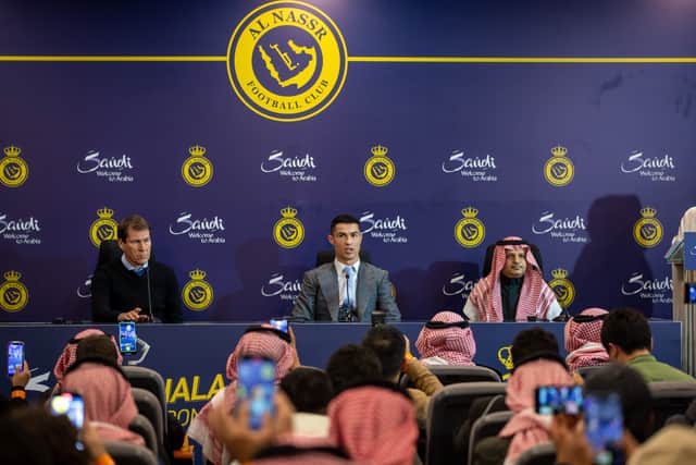 Cristiano Ronaldo was the first marque player to arrive in Saudi Arabia. (Getty Images)
